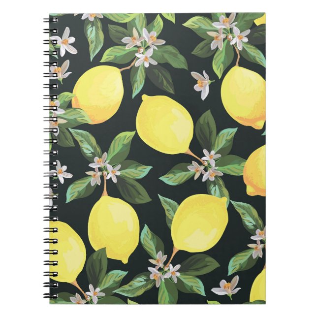 Cuaderno Fruta limón: Diseño de patrones sin foco (Frente)