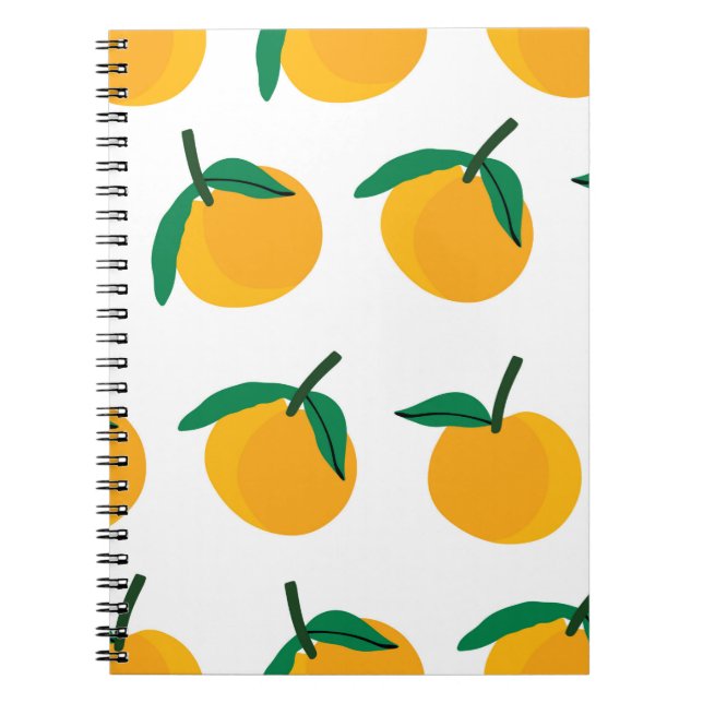 Cuaderno fruta naranja con fondo blanco sin soldadura (Frente)