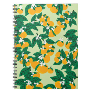 Cuaderno fruta naranja: patrón de cosecha verde.