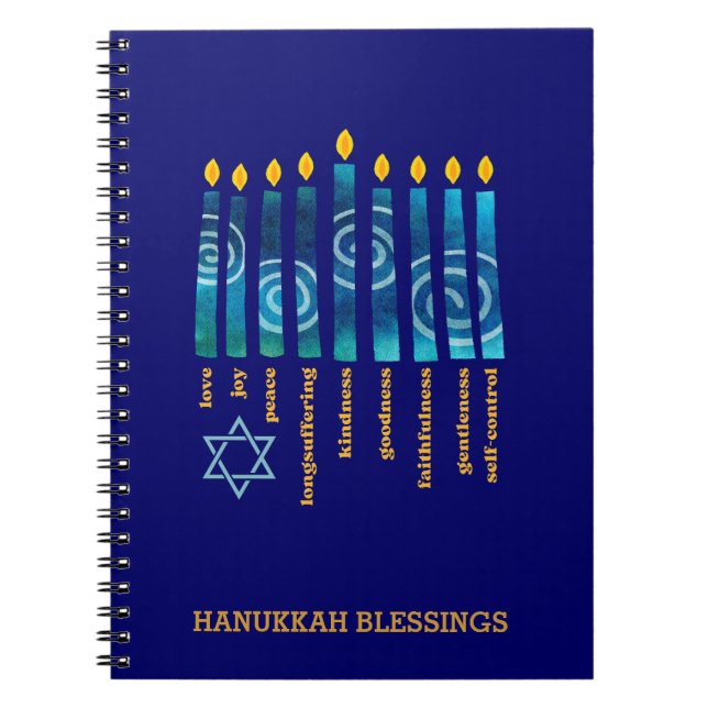 Cuaderno Fruta personalizada HANUKKAH del espíritu (Frente)