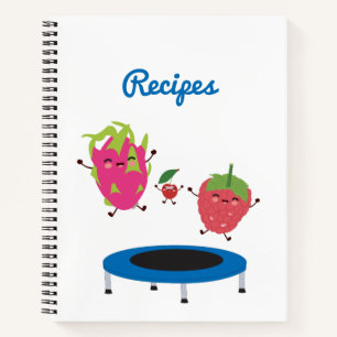 Cuaderno Fruta Saltando Sobre Recetas De Trampolina