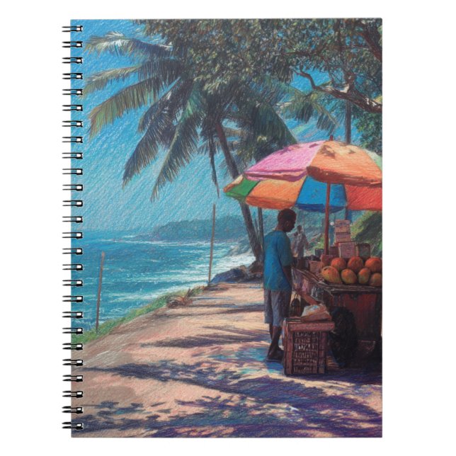 Cuaderno Fruta tropical costera Stand Pastel Art (Frente)