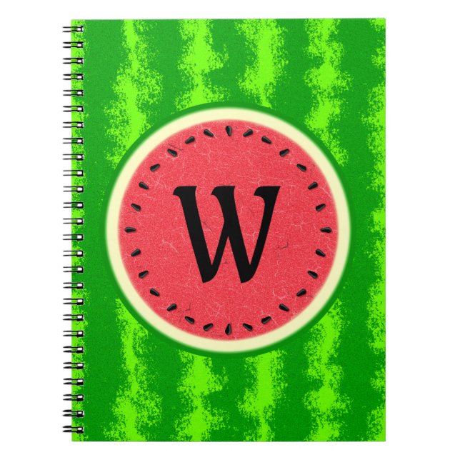 Cuaderno Fruta veraniega de la sandía con monograma de la c (Frente)