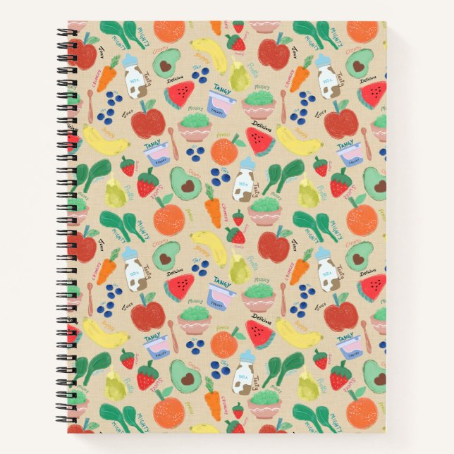 Cuaderno Fruta y verduras - Portátil de espiral alimenticia (Anverso)