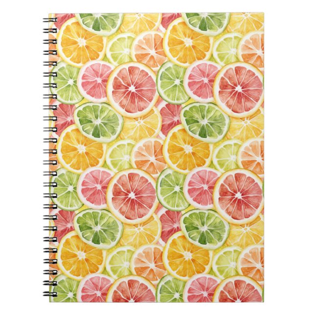 Cuaderno Frutas Cítricas Lima Limón Naranja Toronja (Frente)