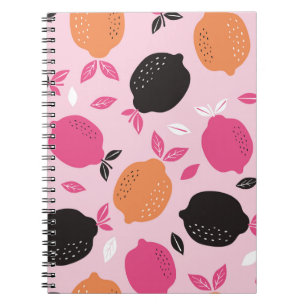 Cuaderno Frutas cítricas, patrón textil vintage.