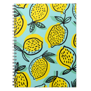 Cuaderno Frutas de limón: patrón vintage de verano.