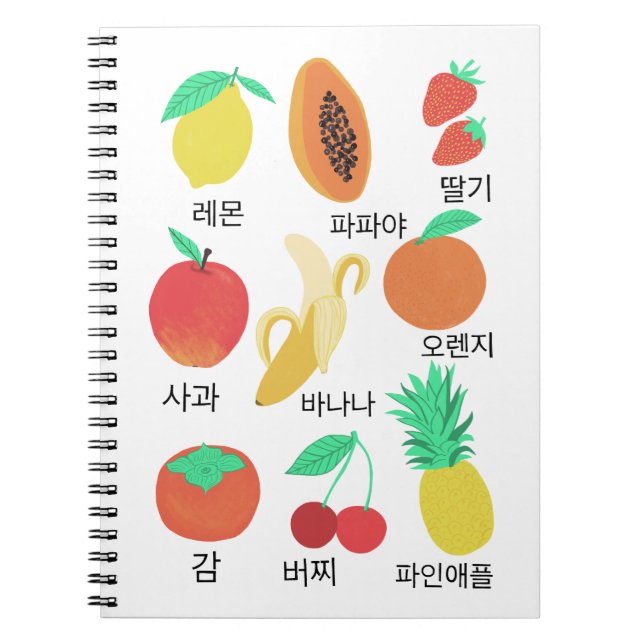 Cuaderno Frutas Flash Cards Corea Fruity Fun Food Art (Frente)