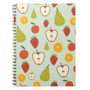 Cuaderno Frutas frescas en un patrón repetitivo continuo