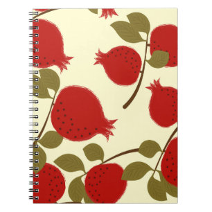 Cuaderno Frutas granadas: fondo amarillo Personalizado