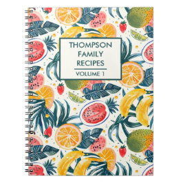 Cuaderno Frutas tropicales acuáticas Receta personalizada