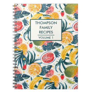 Cuaderno Frutas tropicales acuáticas Receta personalizada