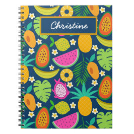 Cuaderno Frutas tropicales de piña plátano sandía 
