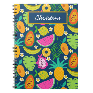Cuaderno Frutas tropicales de piña plátano sandía 