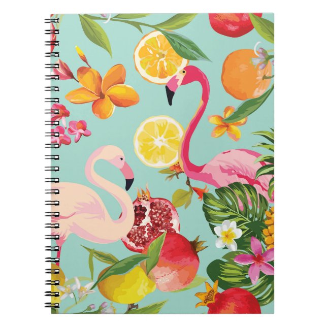 Cuaderno Frutas tropicales Flamingo Vintage (Frente)