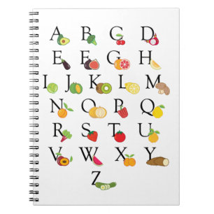 Cuaderno Frutas y verduras del profesor ABC Alfabeto A-Z