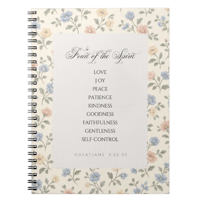 Cuaderno Fruto del Espíritu Gálatas 5:22–23 Versículo de la (Frente)