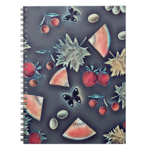 Cuaderno Frutos de cosecha mora cereza sandía uva oscura