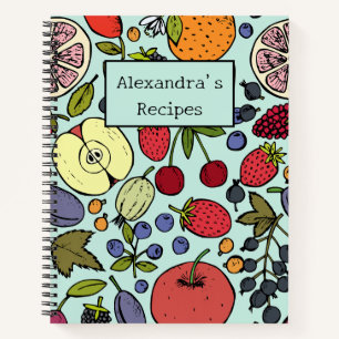 Cuaderno Frutos personalizados modernos l Receta Azul l