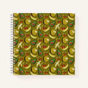 Cuaderno Frutos tropicales amarillo sin soldadura