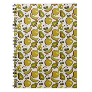Cuaderno Frutos tropicales sin soldadura patrón amarillo y