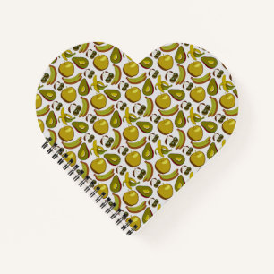 Cuaderno Frutos tropicales sin soldadura patrón amarillo y