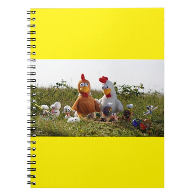 Cuaderno Fubby's die eieren verven van kippen Vrolijk Pasen (Frente)