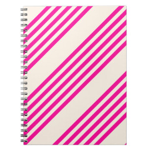 Cuaderno Fuchsia and beige five stripes pattern