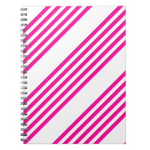 Cuaderno Fuchsia and white five stripes pattern