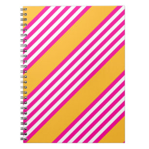 Cuaderno Fuchsia and yellow five stripes pattern