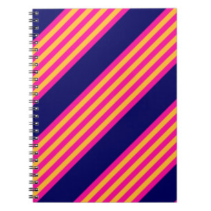Cuaderno Fuchsia and yellow stripes with navy blue