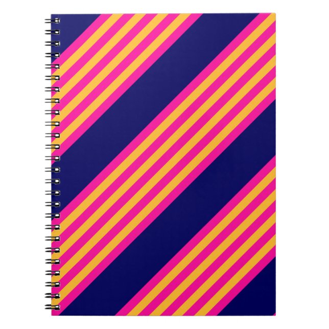 Cuaderno Fuchsia and yellow stripes with navy blue (Frente)