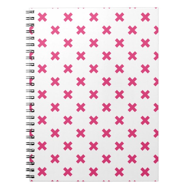 Cuaderno Fuchsia cruza puntos en blanco (Frente)