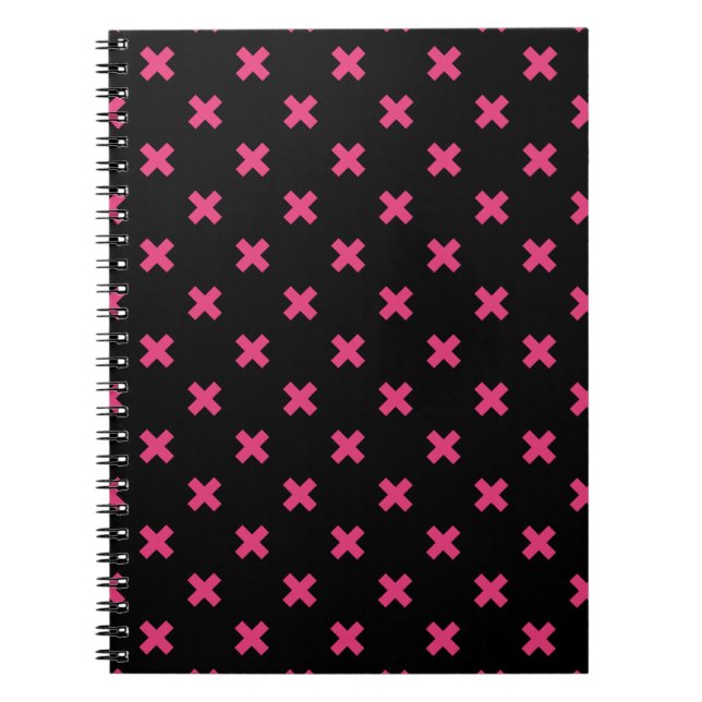 Cuaderno Fuchsia cruza puntos en negro (Frente)
