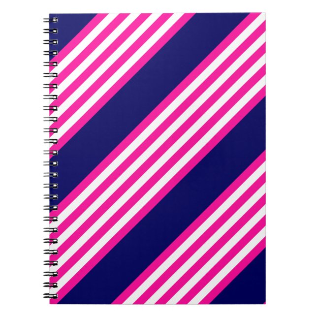 Cuaderno Fuchsia y cinco rayas blancas con azul (Frente)