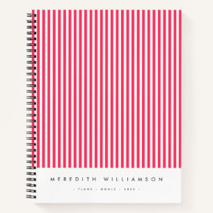Cuaderno Fucsia Caliente Rosa Rayado Personalizado