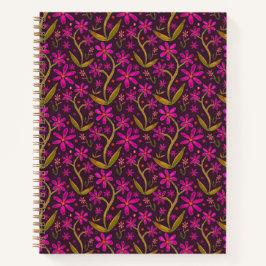 Cuaderno Fucsia | Margaritas danzantes de acuarela