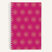 Fucsia | Medallones de Flor de Zinnia Dorada