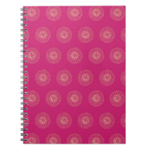 Fucsia | Medallones de Flor de Zinnia Dorada