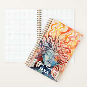 Cuaderno Fuego y nombre personalizado líquido