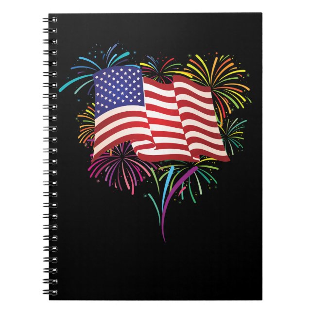 Cuaderno Fuegos artificiales 4tos del americano de julio (Frente)