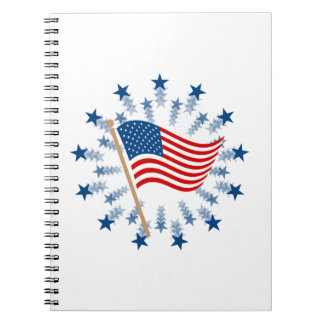 Cuaderno Fuegos artificiales de la bandera estadounidense S