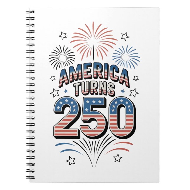 Cuaderno Fuegos artificiales del 4 de julio del 250 anivers (Frente)