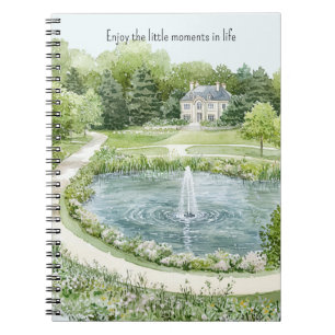 Cuaderno Fuente de agua romántica disfruta momentos florale