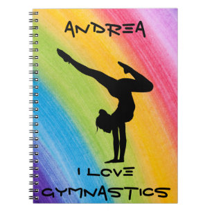 Cuaderno Fuente de dibujo funky arcoíris de mano de gimnasi