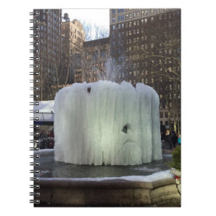 Cuaderno Fuente de hielo congelada Bryant Park New York Cit