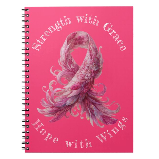 Cuaderno Fuerza con Gracia: Conciencia sobre el Cáncer de M (Frente)