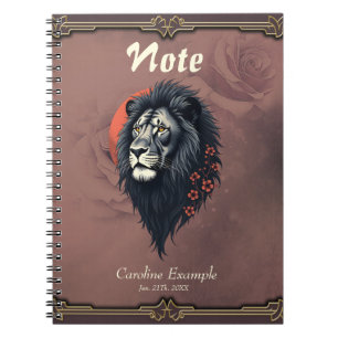 Cuaderno Fuerza y delicadeza unidas, un león negro