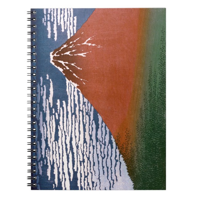 Cuaderno Fuji Rojo, El Volcán Aka Fujiyama Katsushika Hokus (Frente)