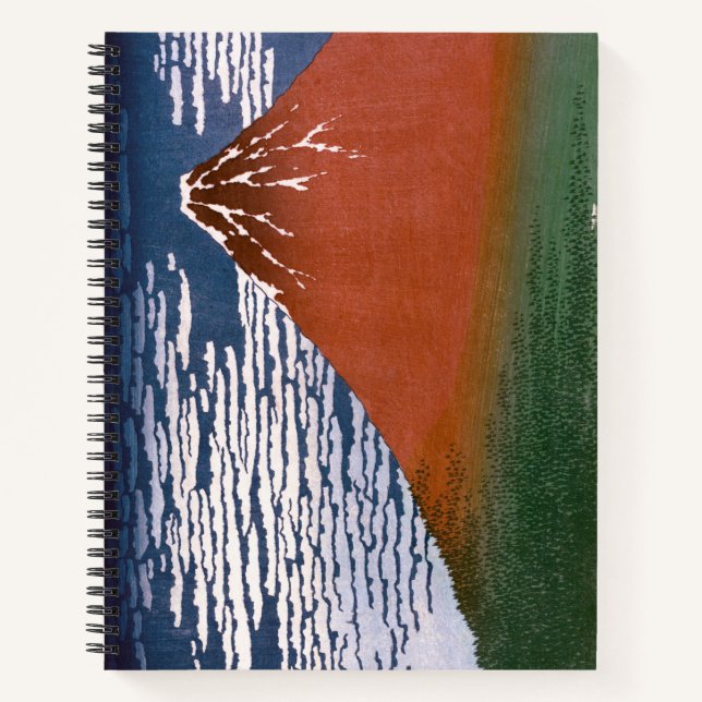 Cuaderno Fuji Rojo, El Volcán Aka Fujiyama Katsushika Hokus (Anverso)